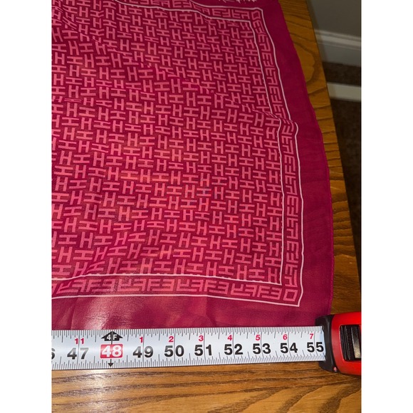 Effy Hematian Silk Scarf Fuchsia H Monogram Designer Luxury Accessory - Picture 6 of 6